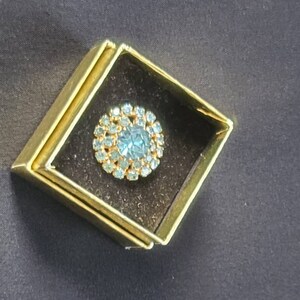 Vintage ring, blue rhinestones,  adjustable ring, something blue