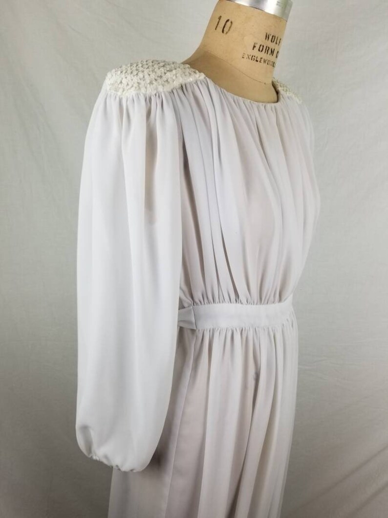 Vintage angel dress floor length sheer white chiffon