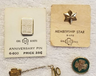 Girl Scout pins, vintage, 4 pc lot