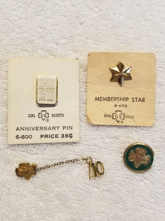 Girl Scout pins, vintage, 4 pc lot