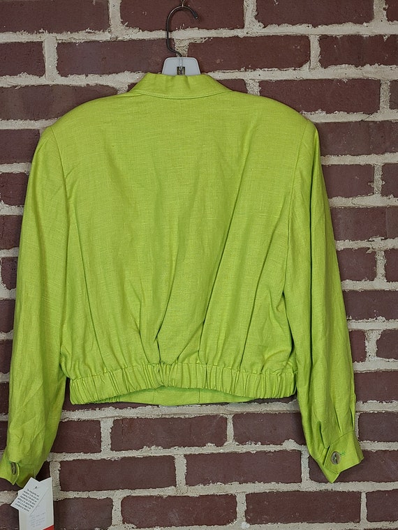 90s linen blazer, NWT, lime green, NEW, Internati… - image 6