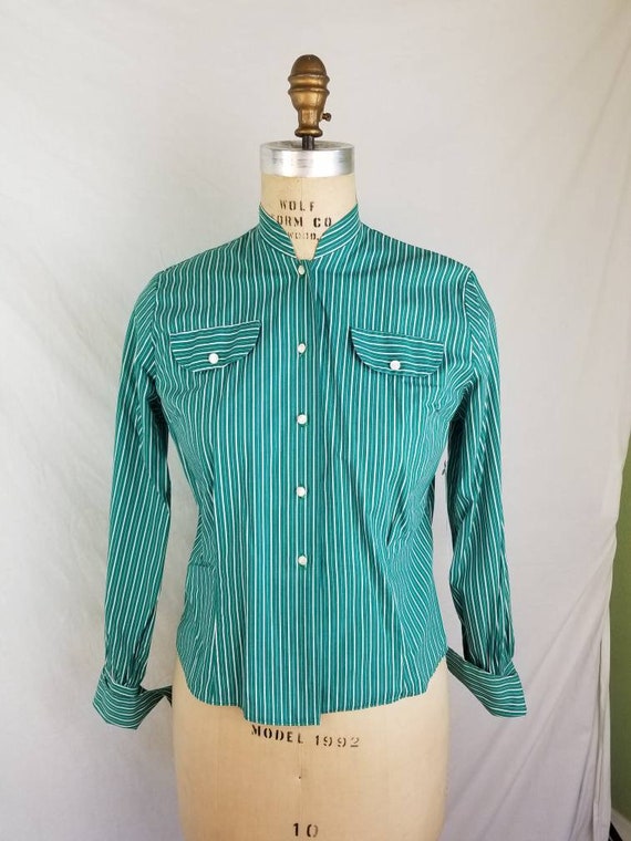 Vintage blouse with french cuffs and nice detaili… - image 1