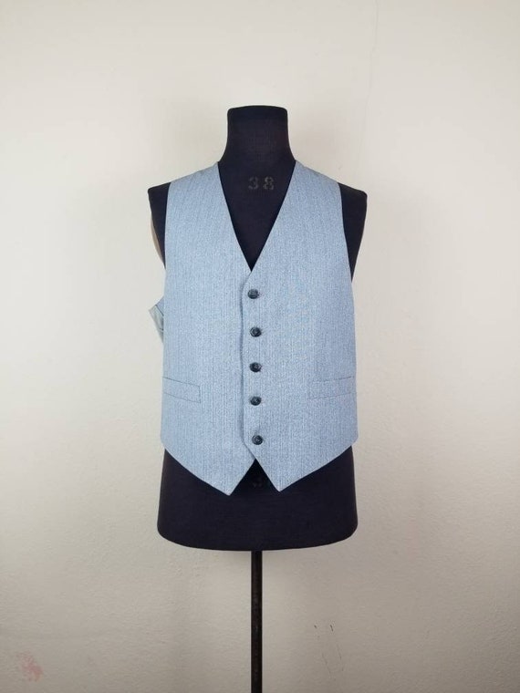 50s vest, mens gray grey striped 42 44