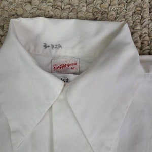 30s 40s boys white shirt, short sleeved, button up, size 12, Saks Fifth Avenue image 5