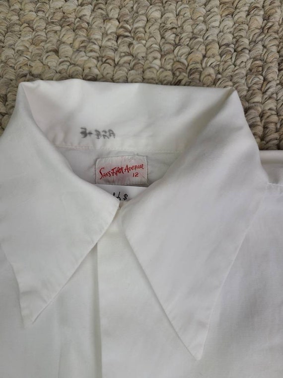 30s 40s boys white shirt, short sleeved, button u… - image 5