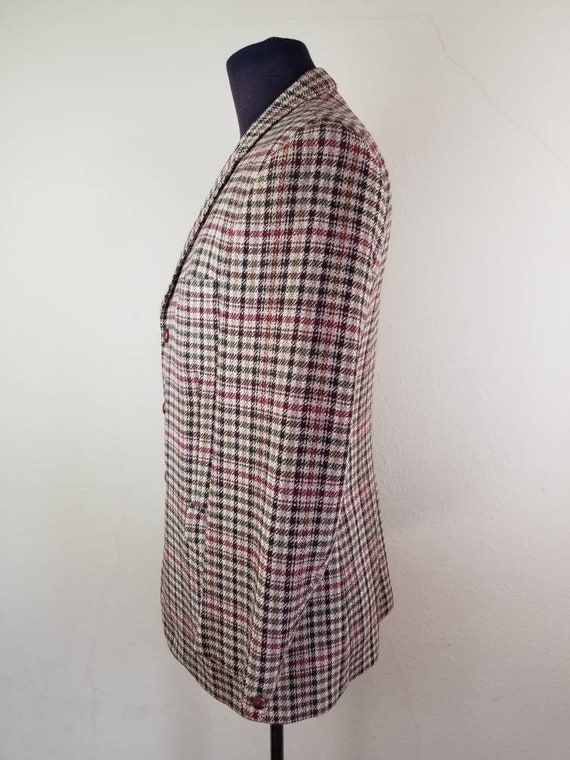 50s 60s tweed sportcoat, mens wool blazer, leathe… - image 4