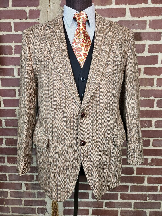 Vintage tweed sportcoat, 46R, mens wool blazer, l… - image 2