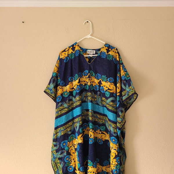 80s mumu, muumuu, moomoo, OSFA, OSFM, polyester, 42x56