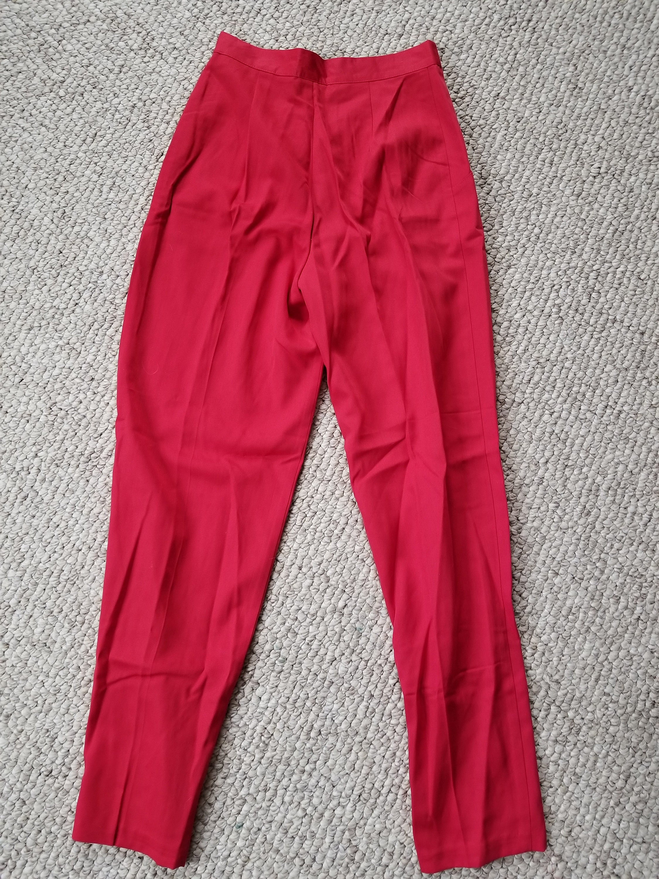 NEW 80s Red Ladies Pants 6 12 or 14 Casablanca High Rise - Etsy