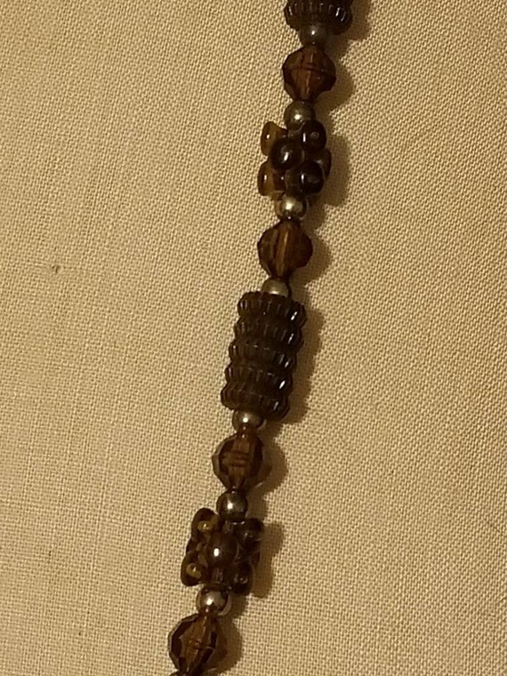 Vintage necklace,  boho, brown color,  beaded - image 4