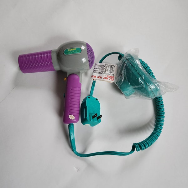 80s hair dryer, vintage hairdryer, CONAIR, with diffuser, works well