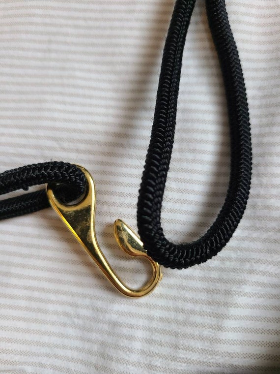 Retro Vintage 80s Belt Braided Rope Beaded Black Gold Boho Adjustable One Size Carolyn Tanner Designs Braided/beaded Adjustable Retro/boho  main image 4