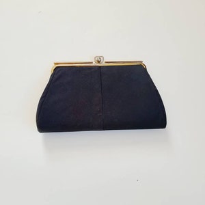 50s 60s navy clutch purse handbag