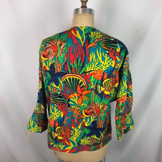 Vintage 1980s Colorful Fish Shirt-Jacket! - image 6