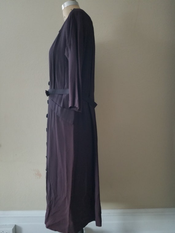 40s-50s vintage dress, as is, brown XXL - image 3