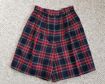 90s wool plaid shorts ladies 4