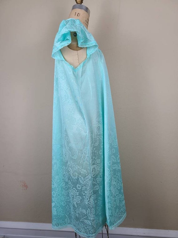 70s 80s new nightgown, light aqua blue - image 4