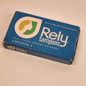 70s tampons in original box, never opened, prop feminine hygiene