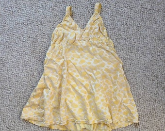 50s swimsuit, ladies swimwear,  yellow dots, lined, bathing suit, yellow polka dot