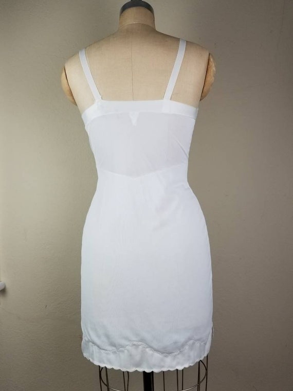 Vintage 60s, Shadowline White Nylon Slip, Lace Trim, 34 Short 