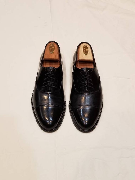 9 Ferragamo black cap toe oxfords leather mens