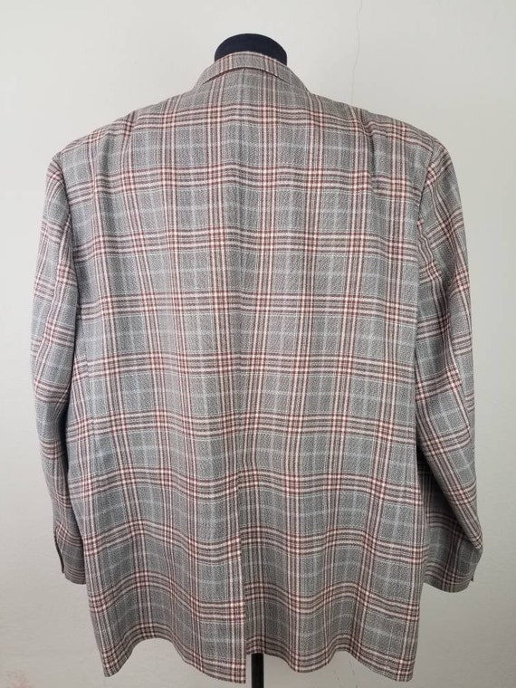 XXL 56R plaid sportcoat, vintage plaid blazer, pl… - image 3