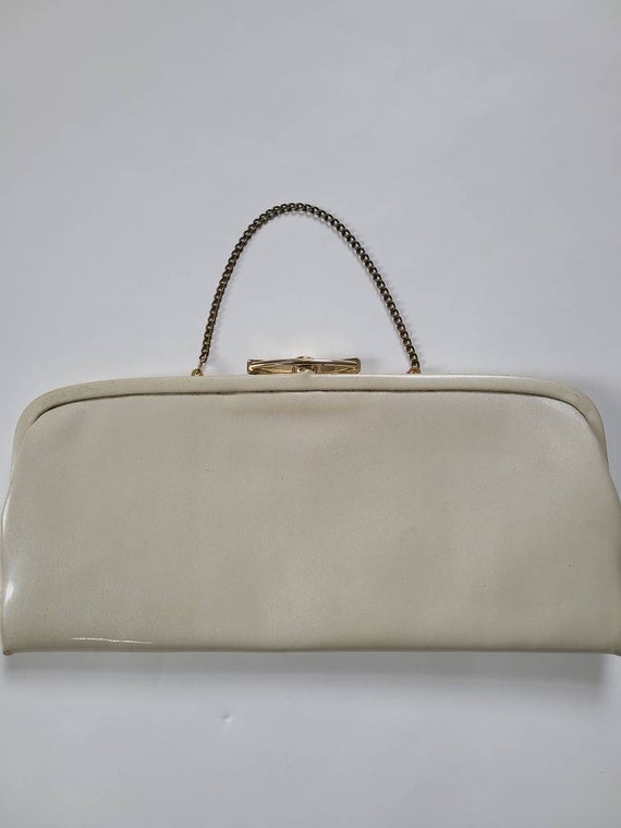 60s clutch purse handbag After Five ivory pearles… - image 2