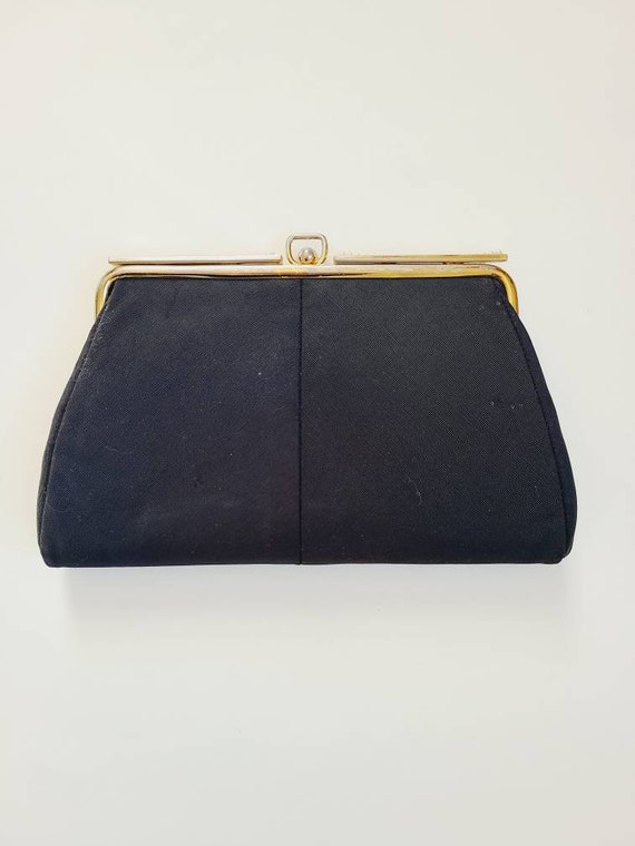 50s 60s navy clutch purse handbag - image 4