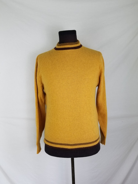 40s sweater, gold color wool, large