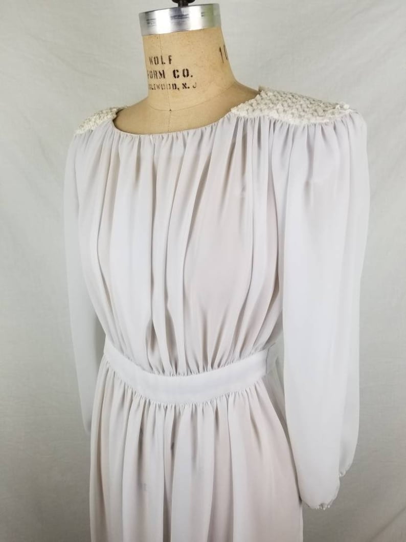 Vintage angel dress floor length sheer white chiffon