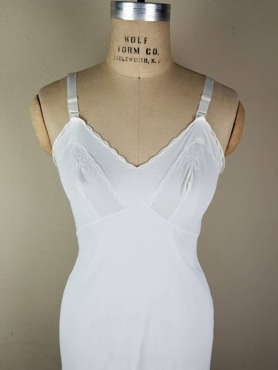 White full slip 60s nylon tricot 34, vintage - image 2