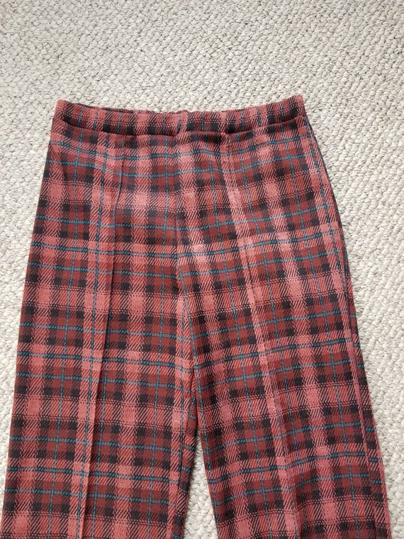 70s plaid pants polyester