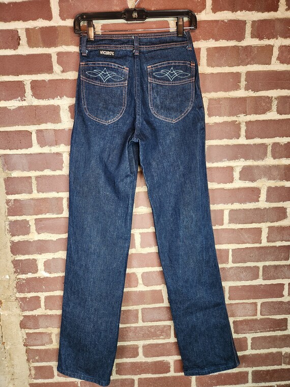 70s 7 long Viceroy jeans, deadstock, high waisted… - image 2