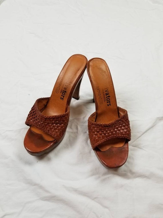 8 70s mules, clogs, heels with wooden sole