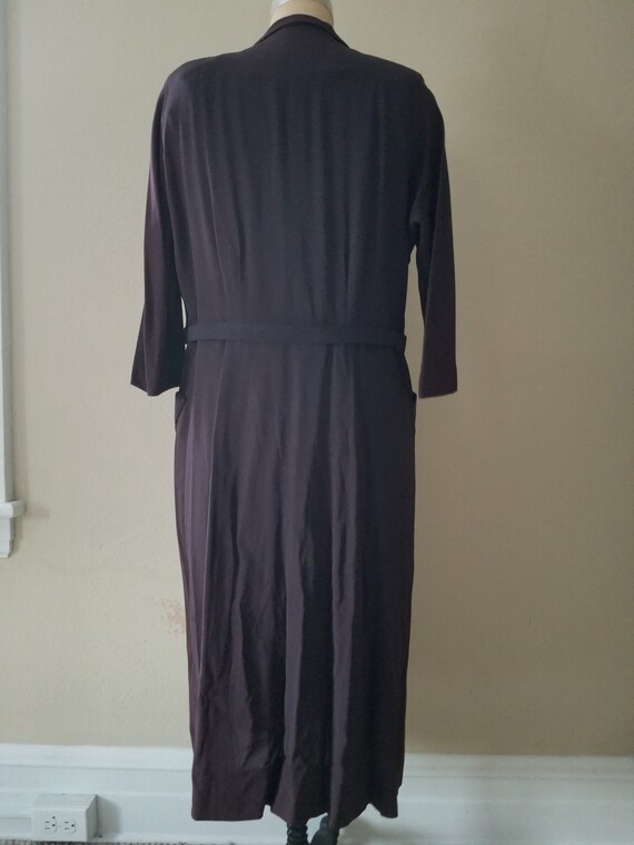 40s-50s vintage dress, as is, brown XXL - image 4