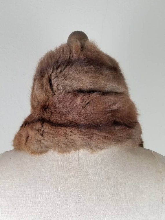 Mink stole, fur wrap, vintage, 4 whole minks, bro… - image 4