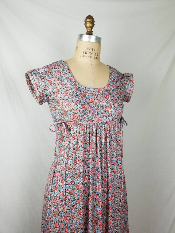 60s-70s boho dress, knit, hippie prairie, stretch… - image 1