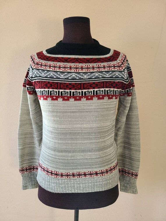 70s Sigallo ski sweater, mens medium, acrylic - image 2