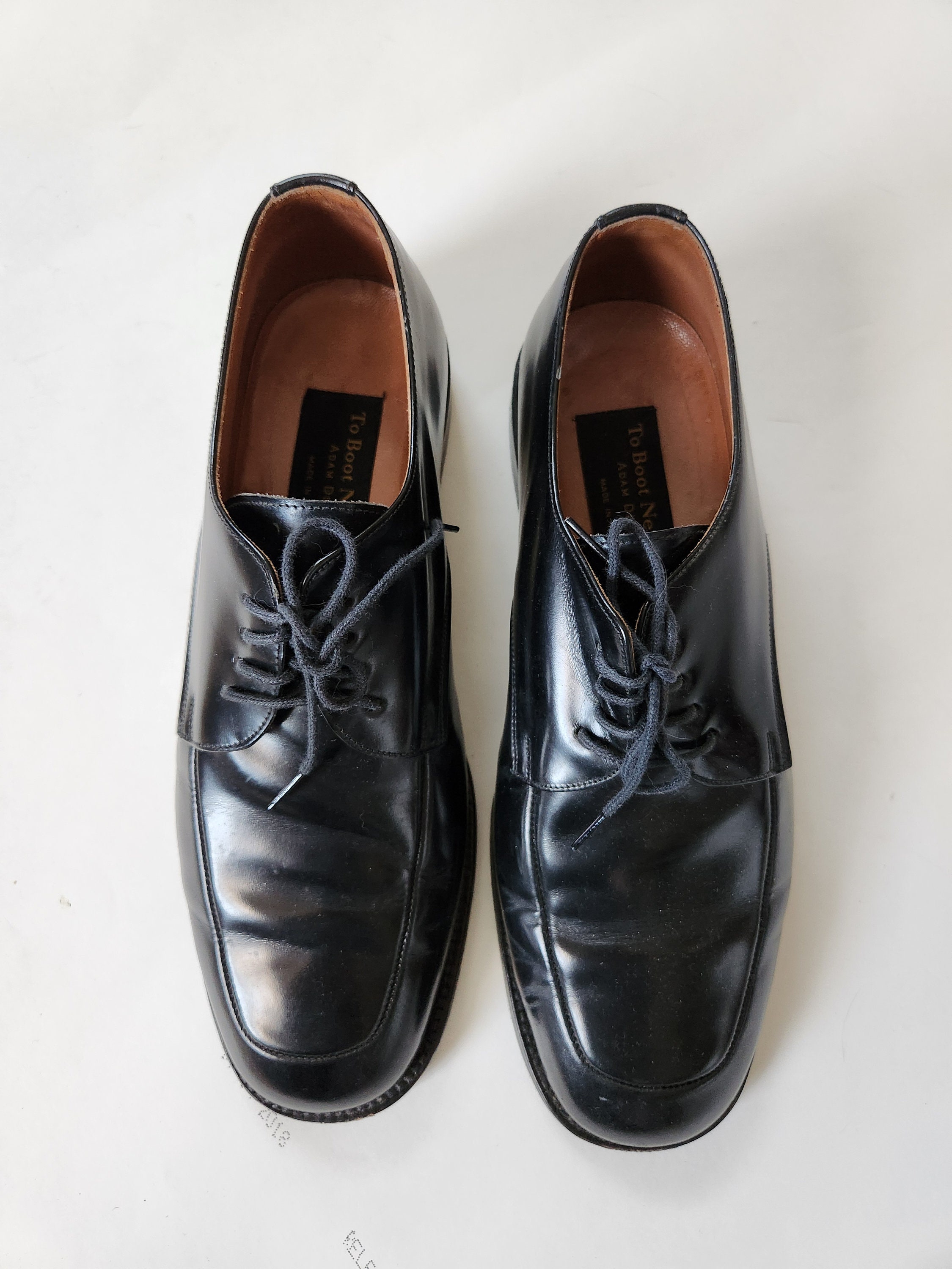 New Old Stock Vintage Black Mens Shoes Oxfords 9.5 Antique 1920s Mens Oxford Shoes Size Small – Poppy main image 3