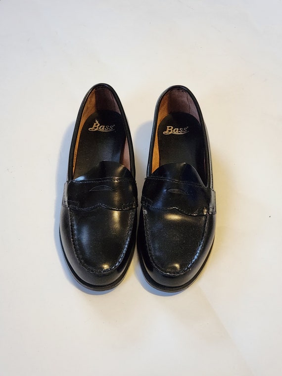 10 penny loafers, ladies 10, leather loafers, blac