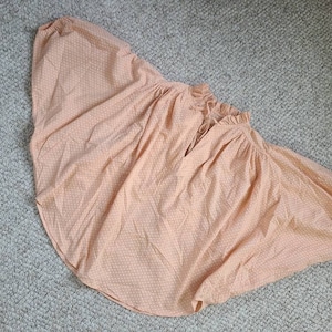 60s 70s boho blouse,  bat sleeves, peach polkadot