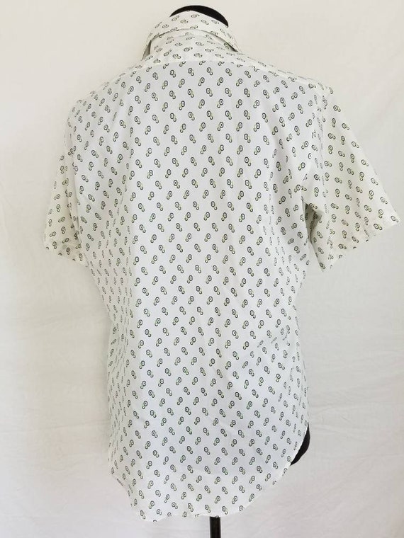 70s mens shirt, short sleeved, white 16 - image 3