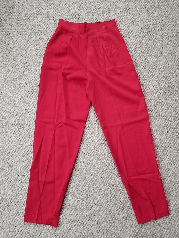 NEW 80s red ladies pants 6, 12 or 14 Casablanca, h