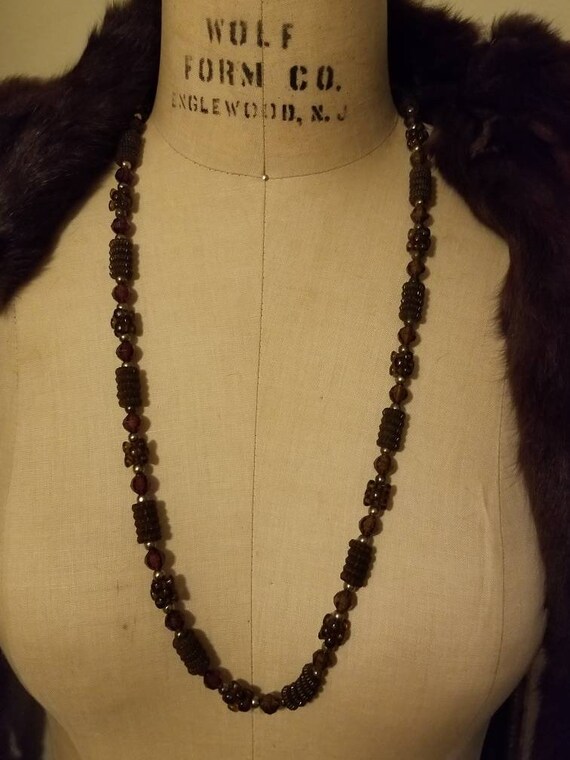 Vintage necklace,  boho, brown color,  beaded - image 2