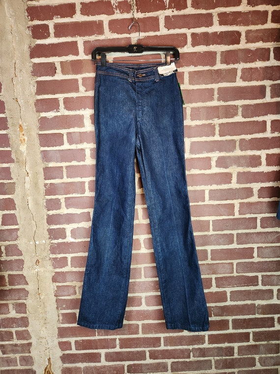 70s 7 long Viceroy jeans, deadstock, high waisted,