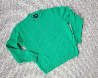 Kelly Green Sweater Vintage Mens Acrylic -