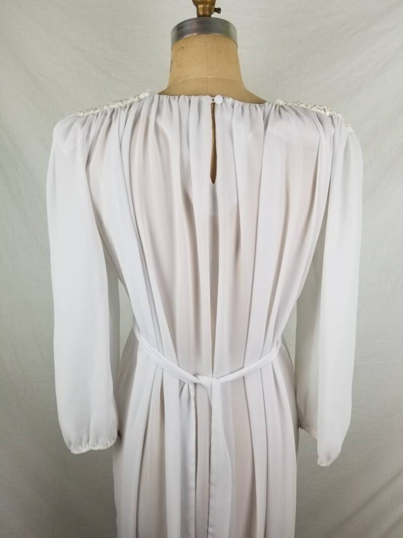 Vintage angel dress floor length sheer white chiffon