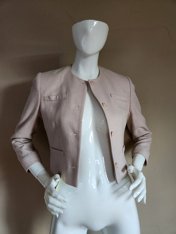 Pendleton Ladies Blazer, Beige Wool, Petite Blazer, Size 4, 90s
