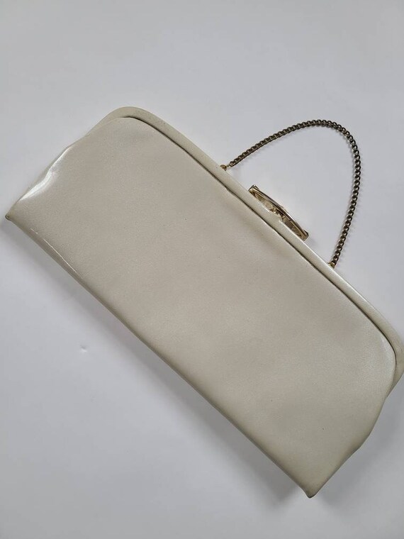 60s clutch purse handbag After Five ivory pearles… - image 3