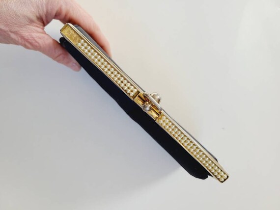 50s 60s navy clutch purse handbag - image 5